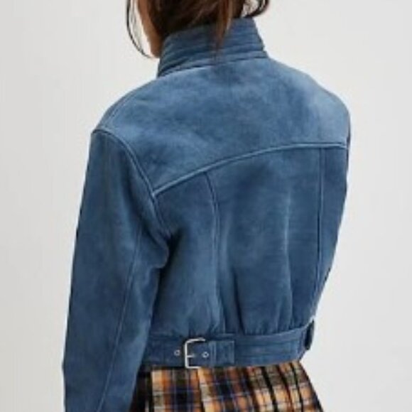 Free People Women's We The Free Wes Suede Bomber Jacket - Small - Picture 2 of 11